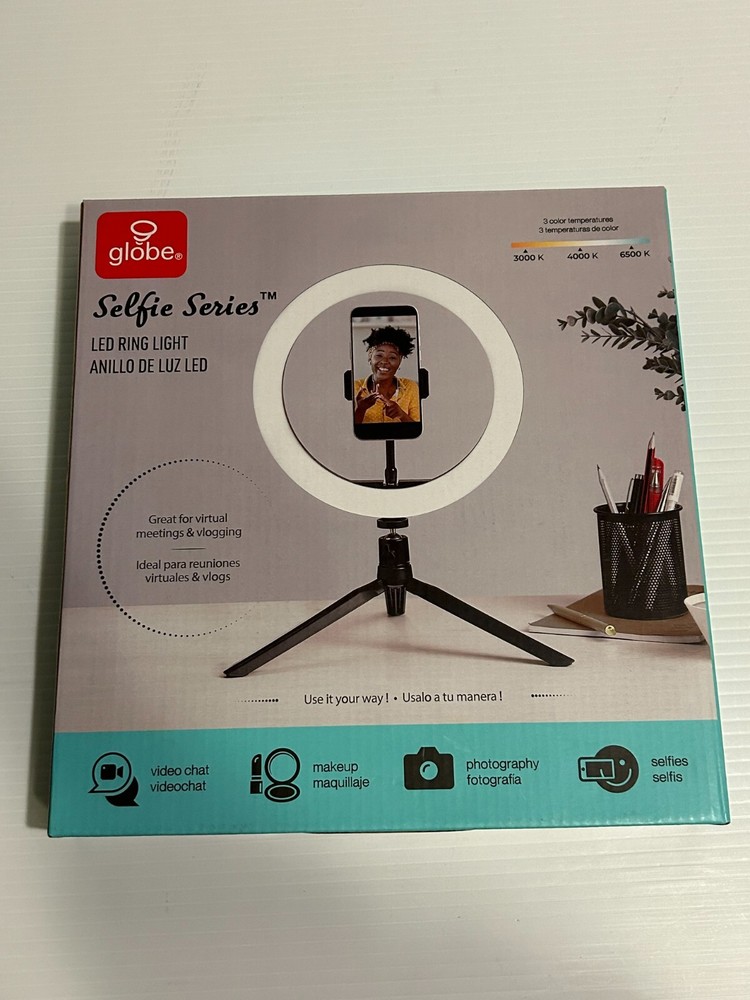 Globe Selfie Series LED Ring Light On/Off Switch USB Powered