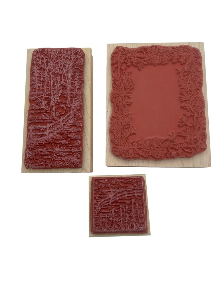 Outdoors Rubber/Wood 3 Pc Stamp Set