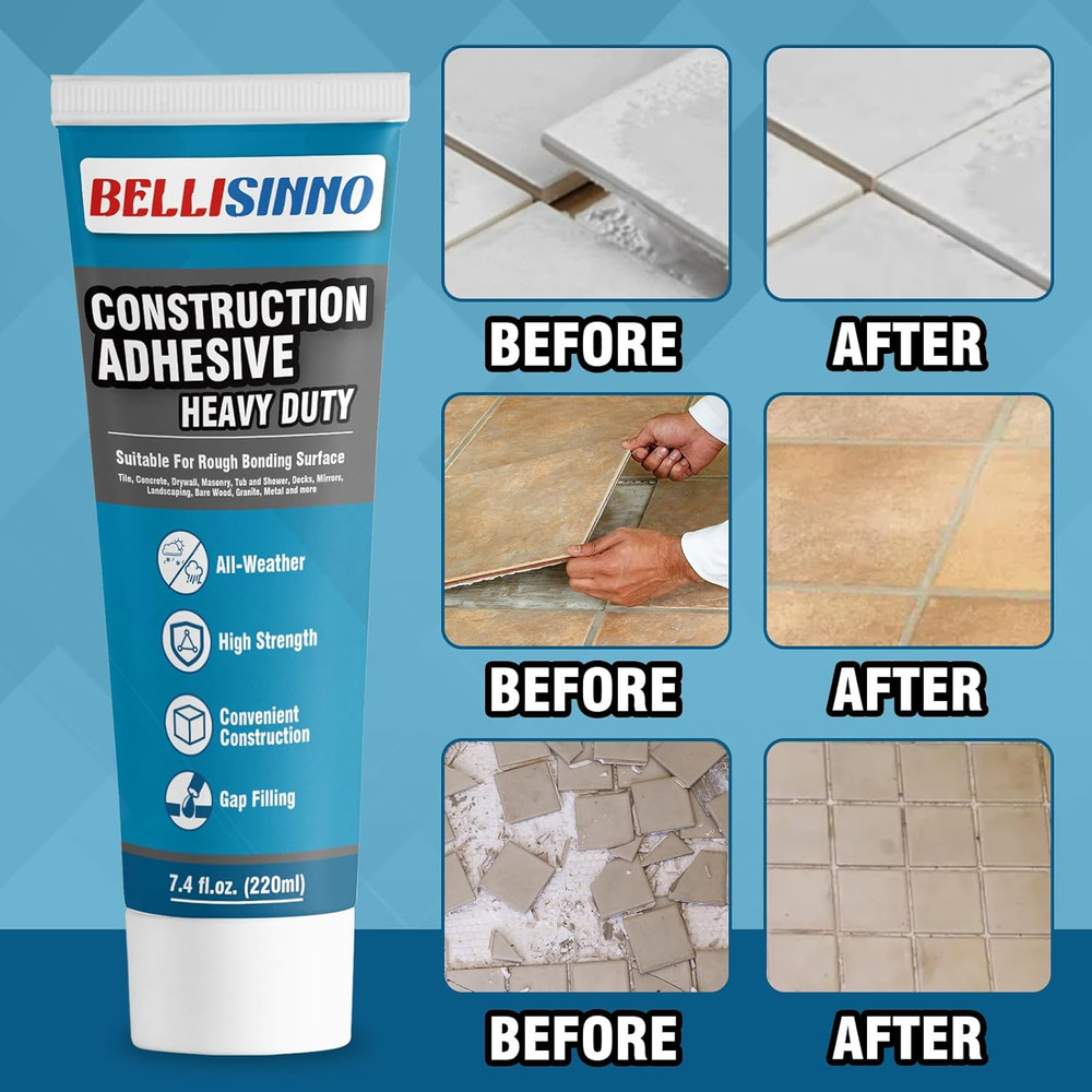 Construction Adhesive Heavy Duty, Cement Glue for Concrete, Tile, Cement, Floor,