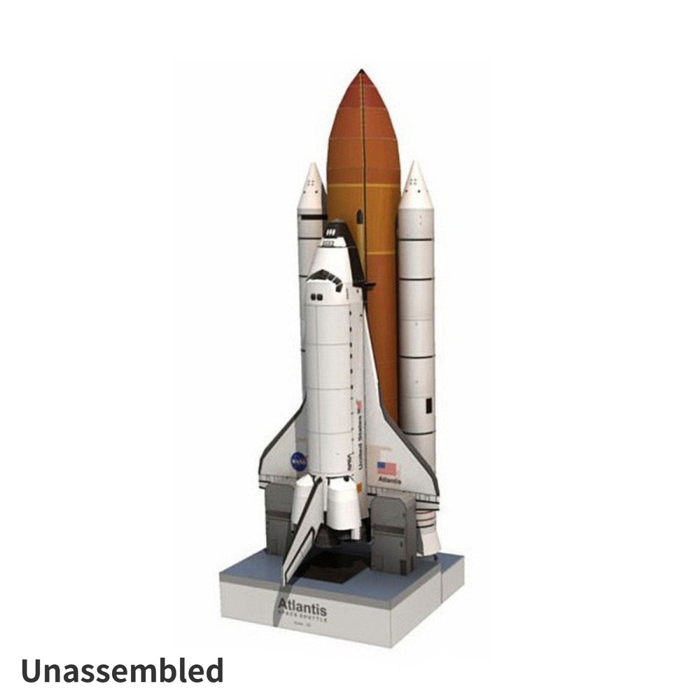 1/150 Space Shuttle Atlantis Paper Model Handmade Space Rocket Craft Unassembled