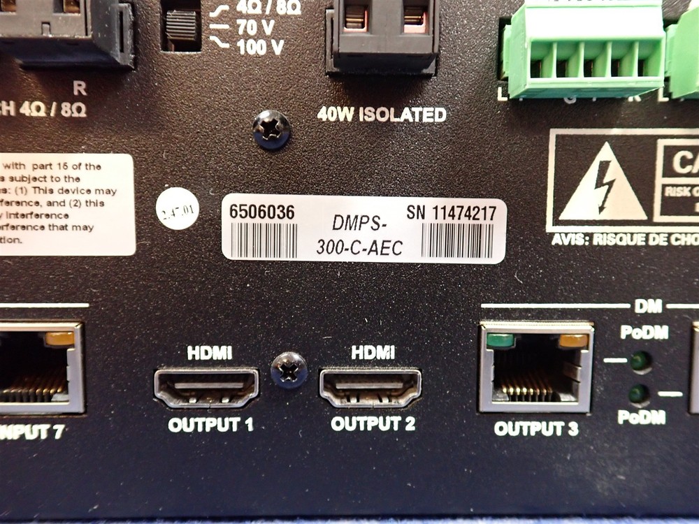 Crestron DMPS3-300-C-AEC DigitalMedia Presentation System Aud Conf Interface FF6