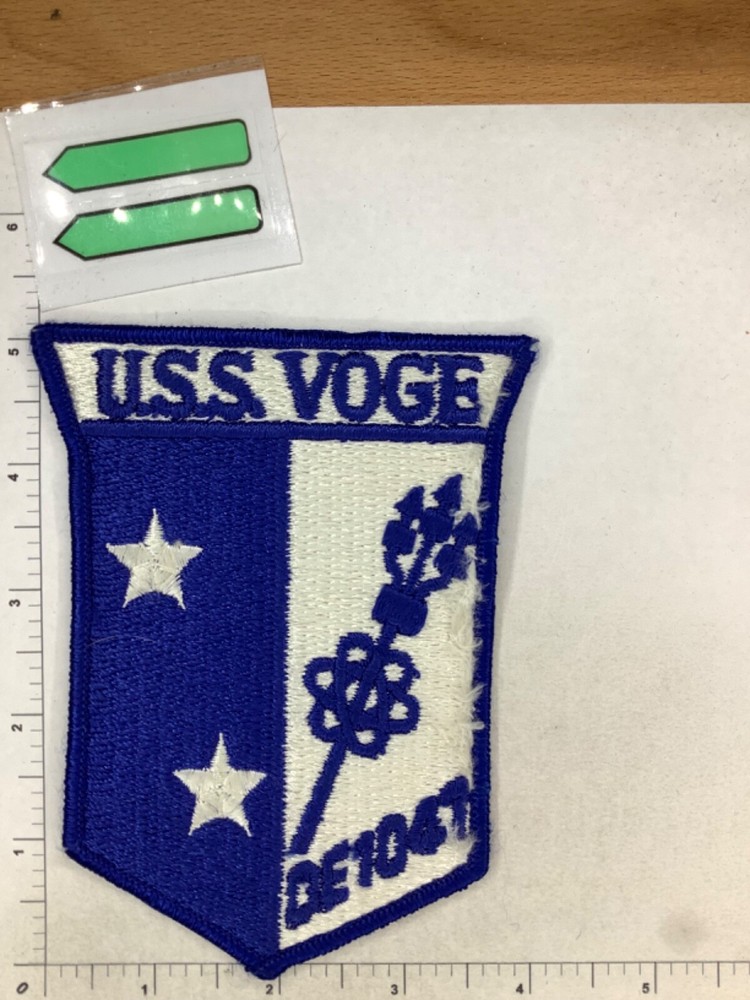 VINTAGE US NAVY USS VOGE SHIPS PATCH