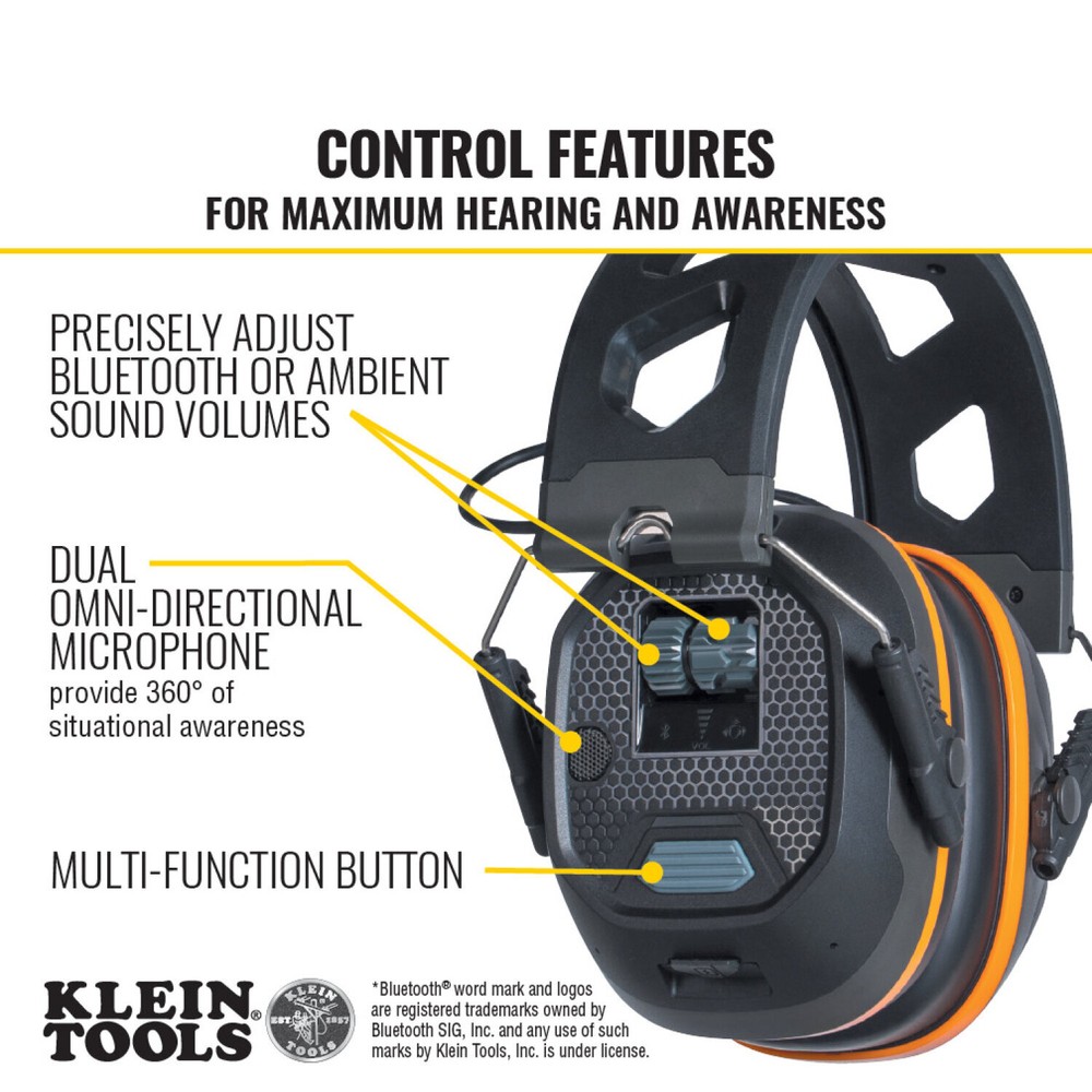 Klein Tools AESEM1S Situational Awareness Bluetooth® Earmuffs