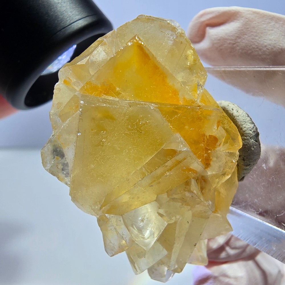 Phantom Fluorite Cube Specimen, yellow Okorusu, Namibia 43*29*17mm