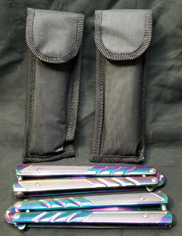 Vudwson 2 Pack Butterfly Fork & Spoon Set Rainbow