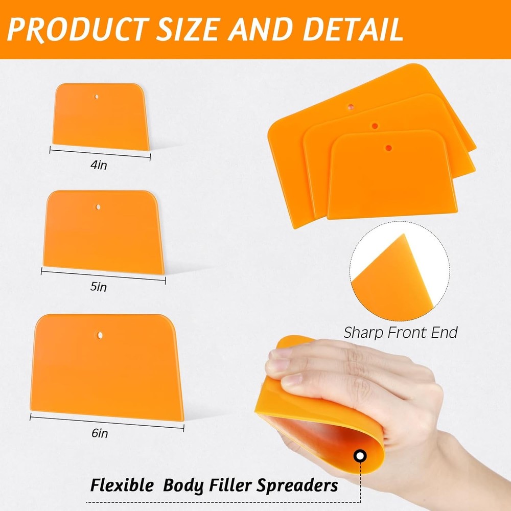Car Body Filler Spreader Reusable Plastic Putty Scraper Tools