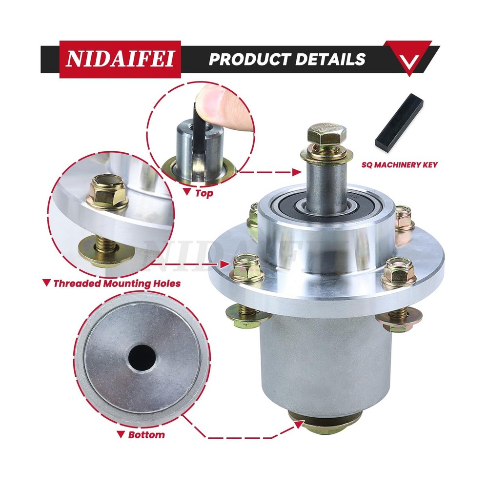 3 Pack Greased 037-2000-00 - Spindle Assembly with 033-4820-00 Pulley Replace...