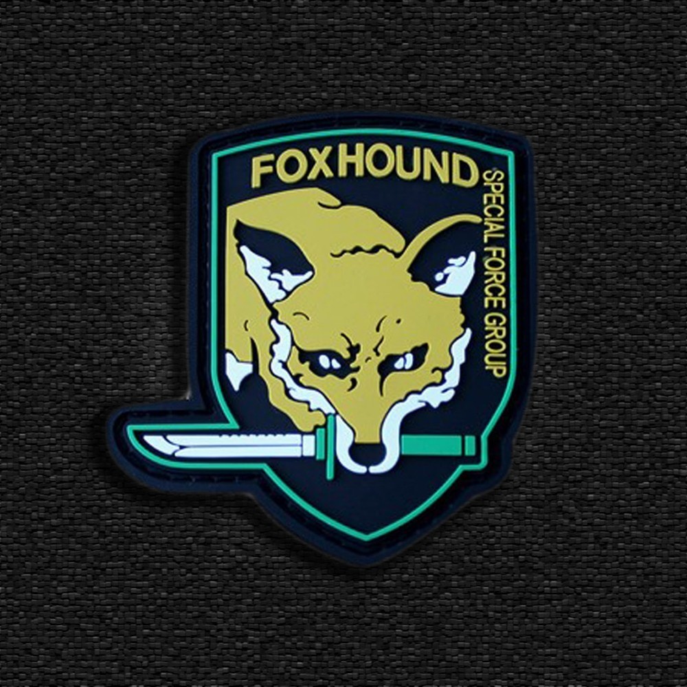 3D Pvc FOX HOUND Metal Gear Solid Specia Force Group Rubber Hook Loop Patch