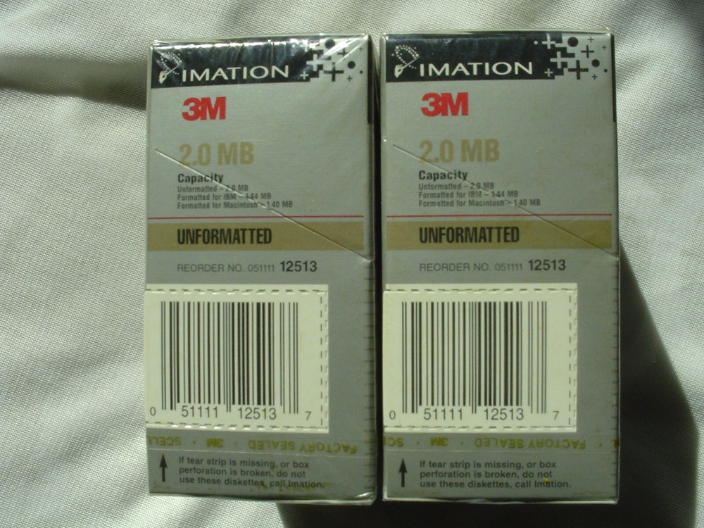 3M IMATION HIGH DENSITY 3.5" DISKETTES UNFORMATTED SEALED