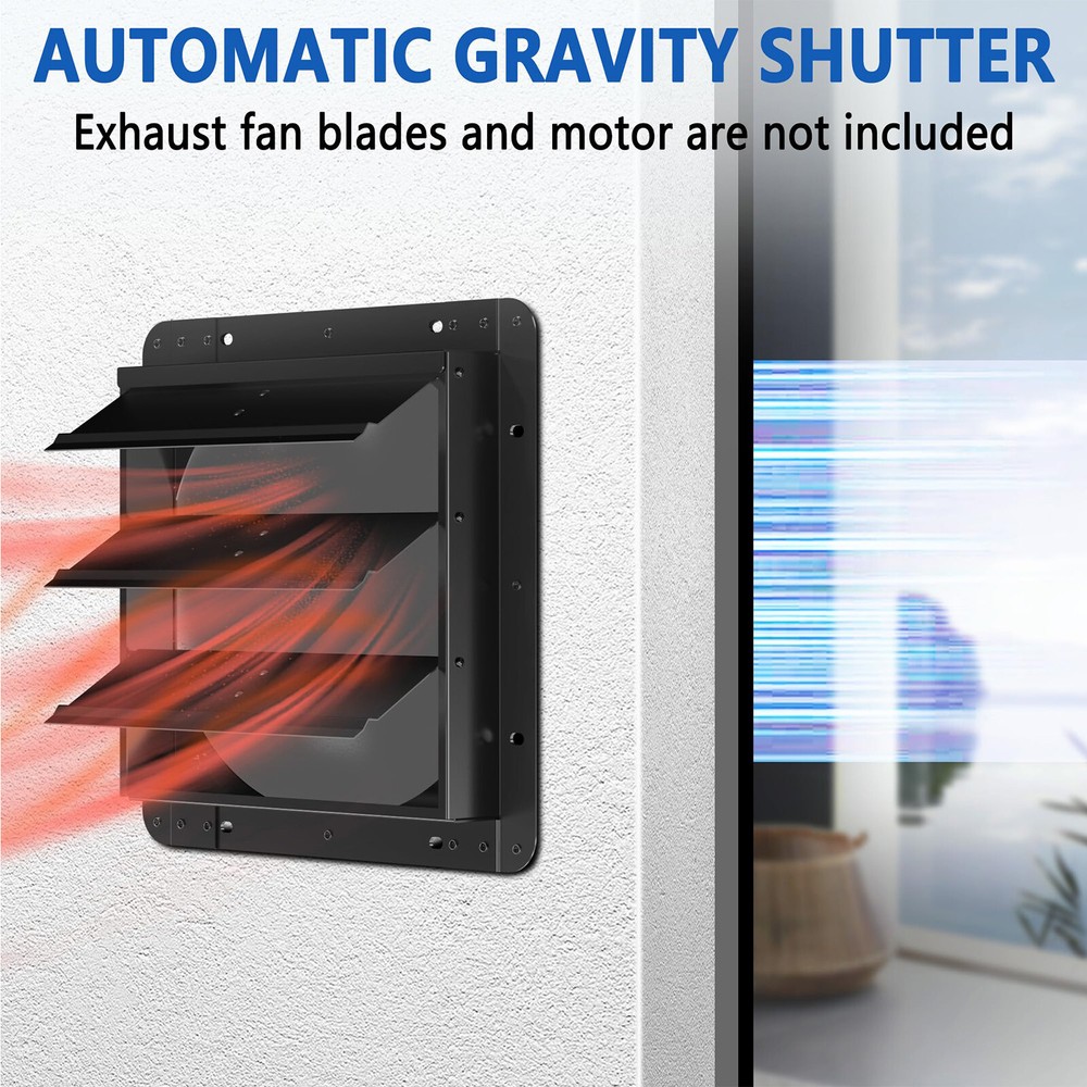 Shutter Louver Vent 10"12"14"16 Galvanized Sheet Spraying Automatic No Fan Blade