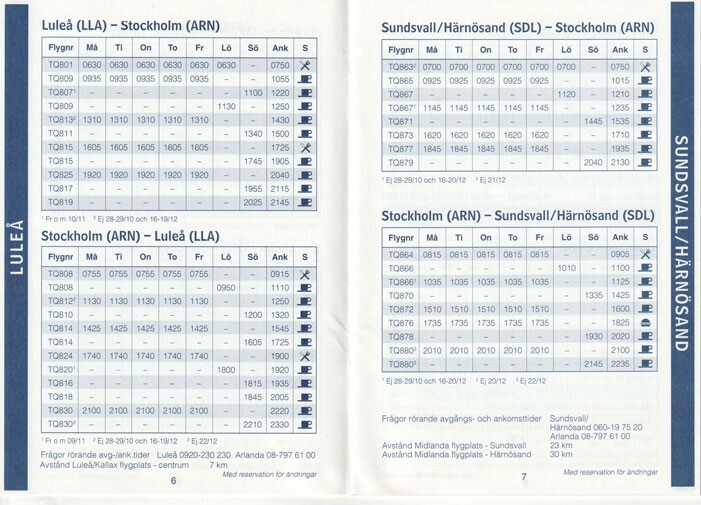 Transwede timetable 1996/10/27