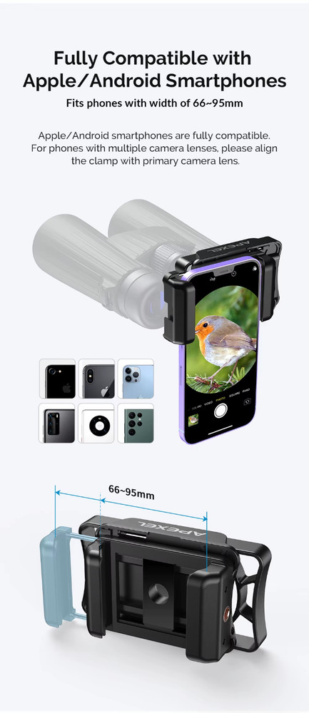 Hunting Phone Scope Mount – Smartphone Adapter for Spotting Scope, Binoculars