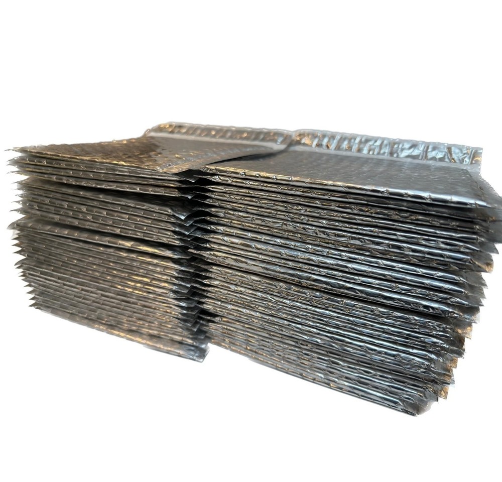 BlueProton Silver Metalized Poly Bubble Mailers, 6" x 6.5" (50 Pack)