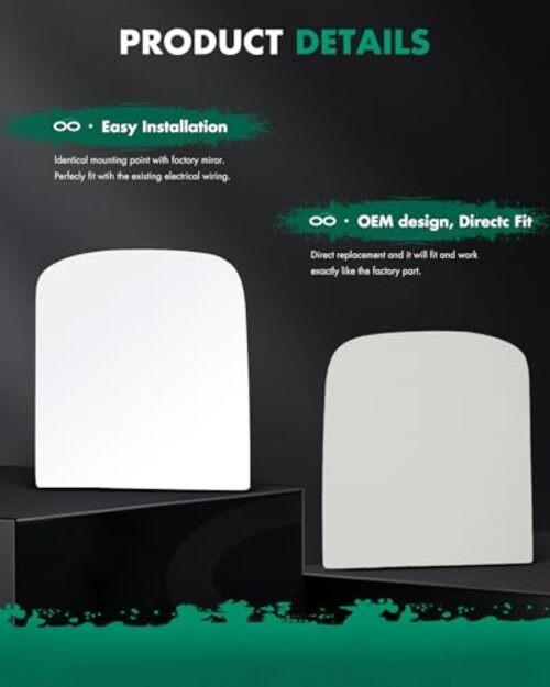 Upper Flat Towing Mirror Glass 1988-2017 Chevy/GMC - Upper Flat Right Side