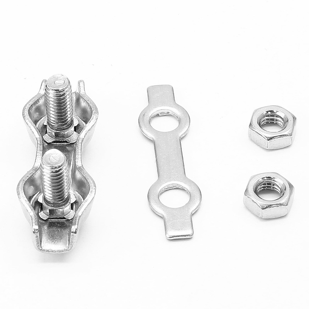 20 Pcs M2 Stainless Steel Duplex Wire Rope Clips, Duplex Double Bolt Cable Cl...