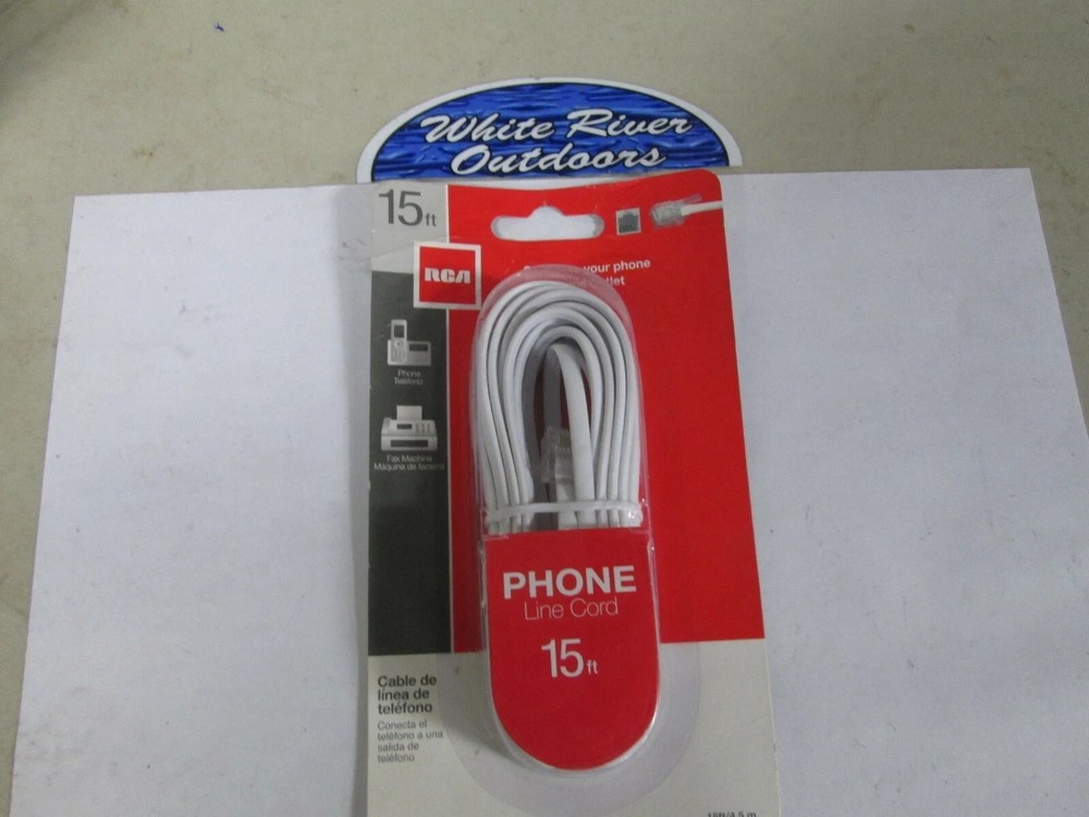 RCA 15' Wht Phone Cord