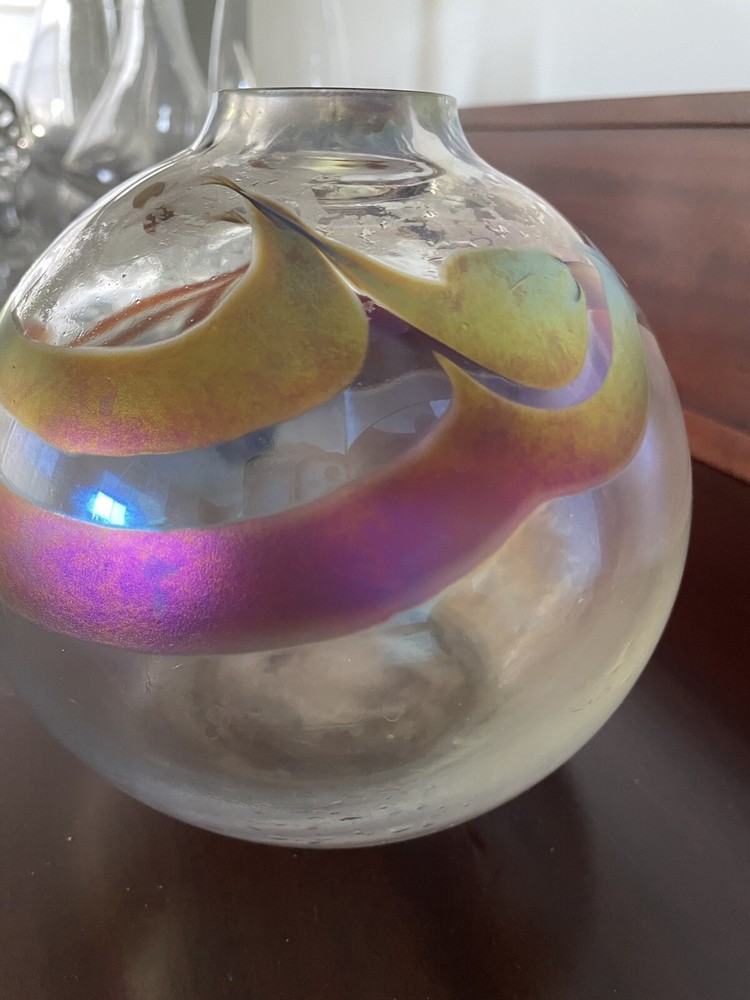 Vintage Iridescent Glass Vase