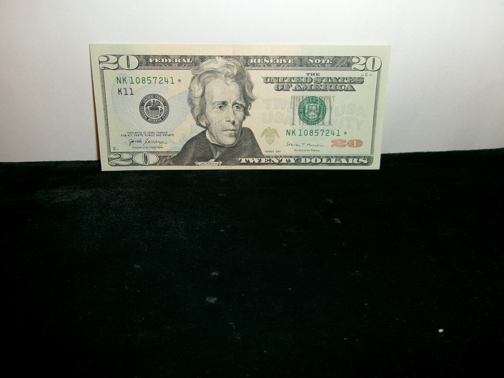 2017 $20 USD Miscut & Misaligned Star Note NK 10857241* Uncirculated