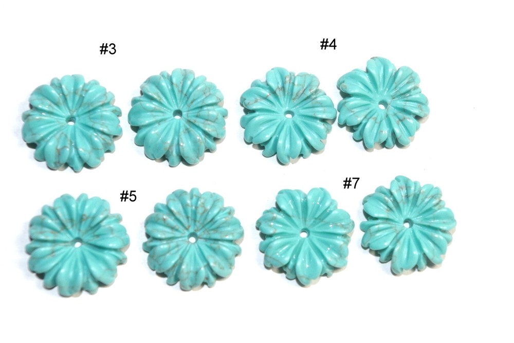 15MM Turquoise Flower Jackets For Stud Earrings Use With Any Studs Multi Listing