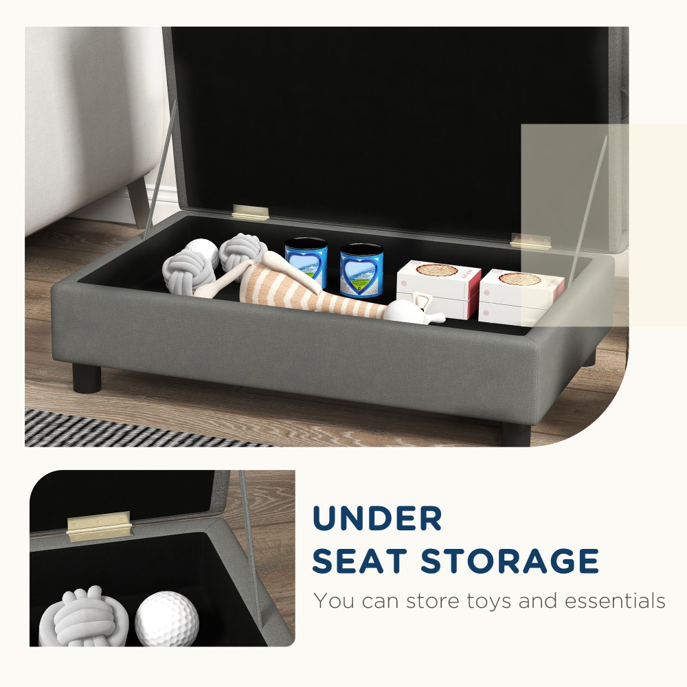 Gray Pet Sofa for Small Dogs With Storage Function