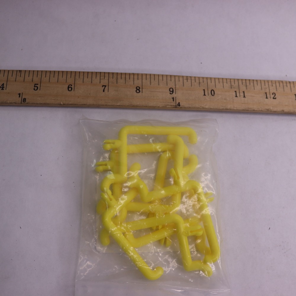 (8-Pk) Functionaire Single Rod Locking Pegboard Hook Yellow FH4-2