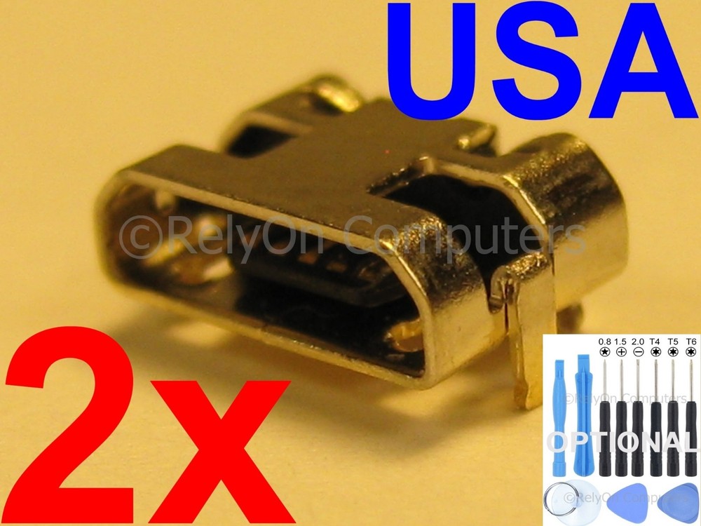 2x OEM Type Micro USB Charging Port Sync For Amazon Kindle Fire 7 Kids Edition