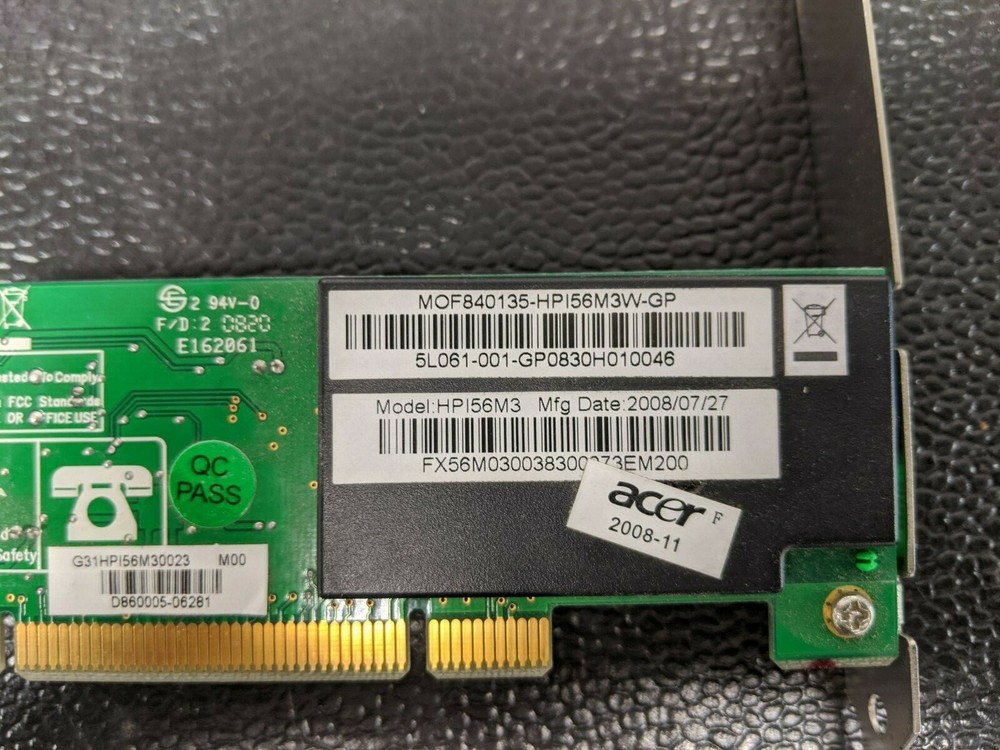 Acer SpeedCom Fax/Phone Card, Model: HP156M3