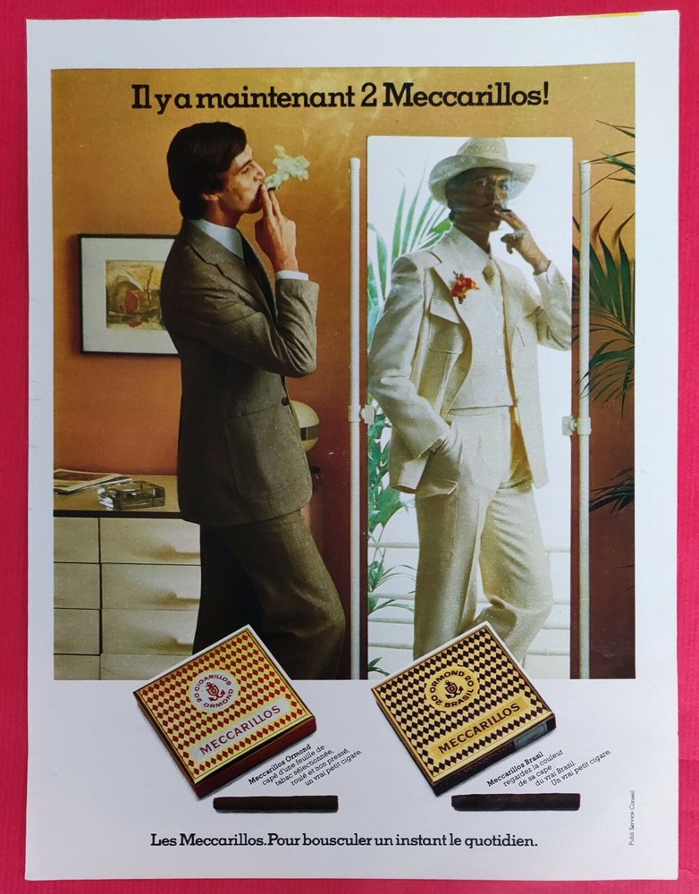 Press advertisement: Cigar MECCARILLOS Ormond et Brasil & Pile DURACELL 1977