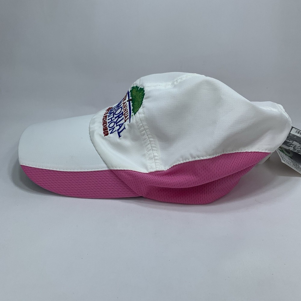 OKC Memorial Marathon Running Hat White Pink OSFA Adjustable Strap Cap w Tags