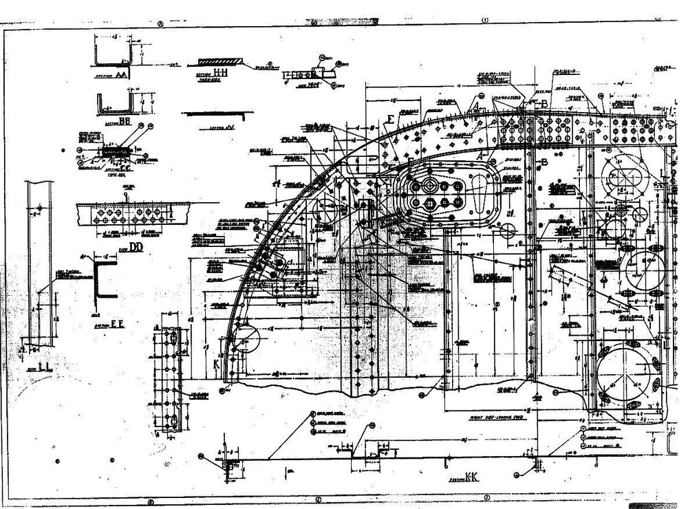 P-40 Curtiss Warhawk Tomhawk Aircraft Engineering Plan Blueprints 1940's RARE