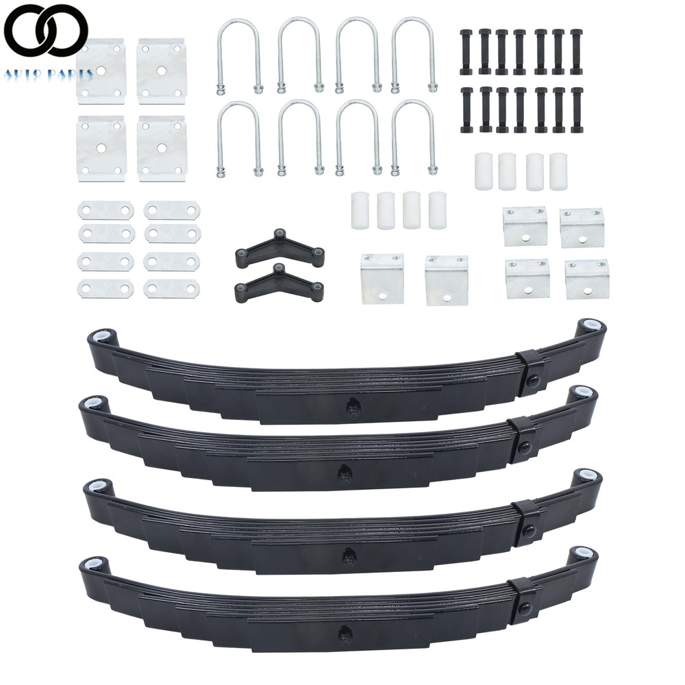 7000lbs 7k Tandem Trailer Axle Suspension Kit 6 Leaf Spring & U-bolt Hanger Kit