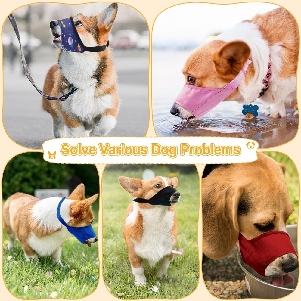 Coppthinktu Dog Muzzle Suit - 7PCS Adjustable Muzzles for Small, Medium & Lar...