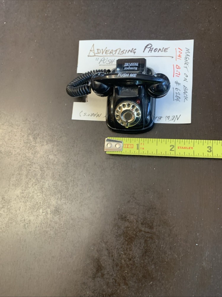 Rare Tiny Small Advertising Push Me Telephone It Works