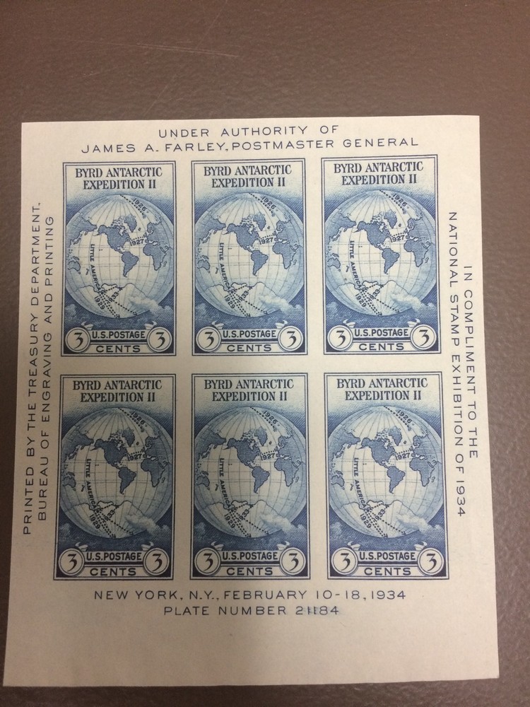 768 3cent Byrd  Souviner Sheet