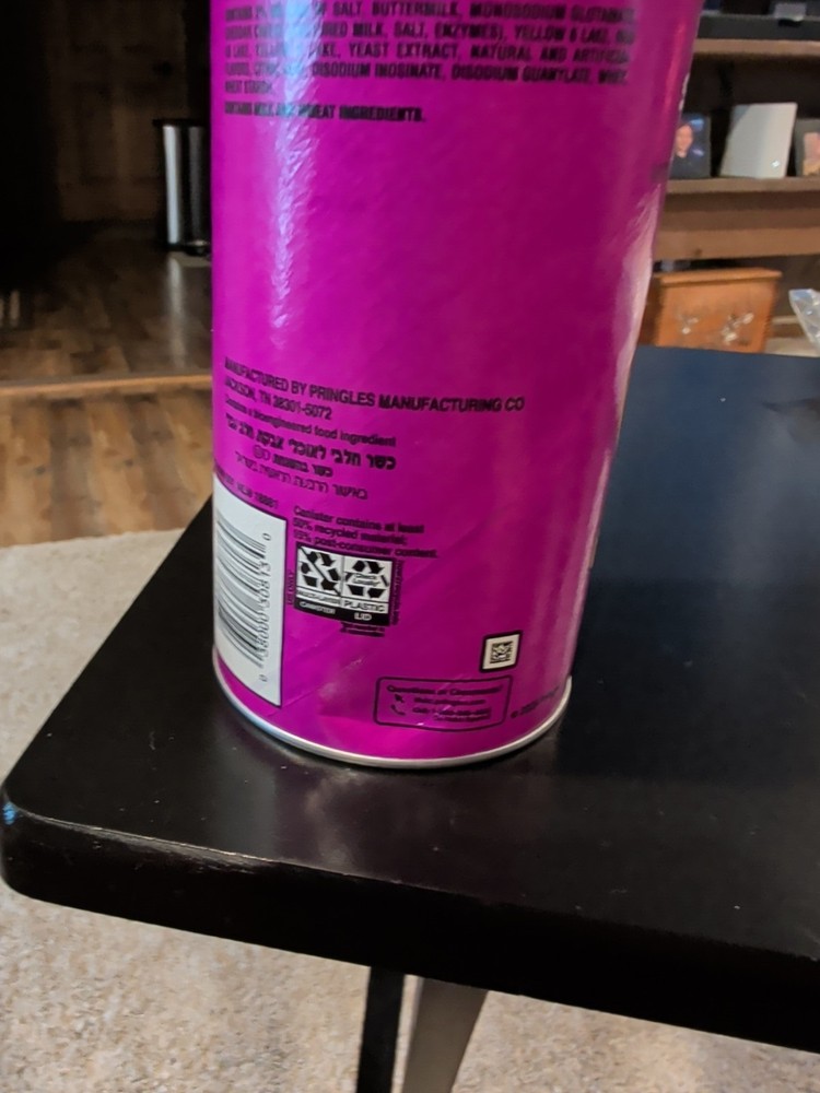 Empty 5.5 Pringles Factory Sealed Can