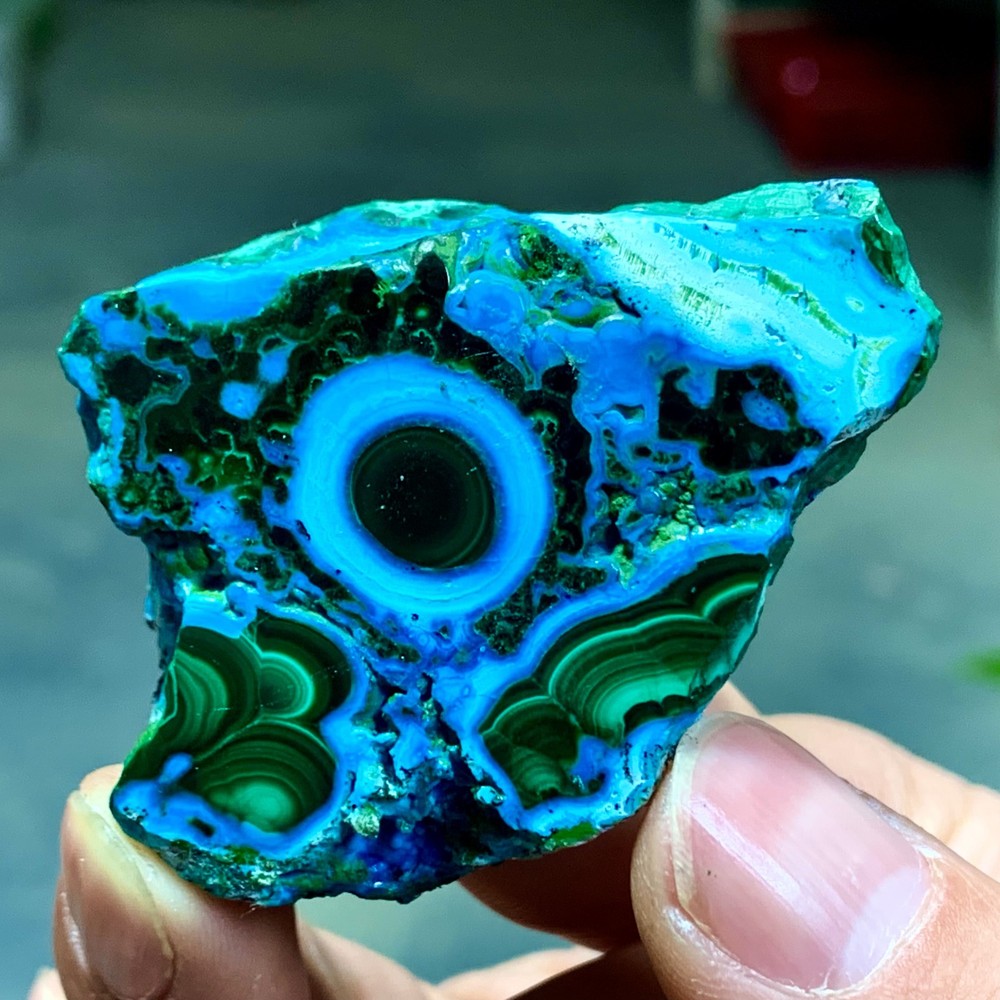 59G Natural Chrysocolla/Malachite transparent cluster rough mineral sample