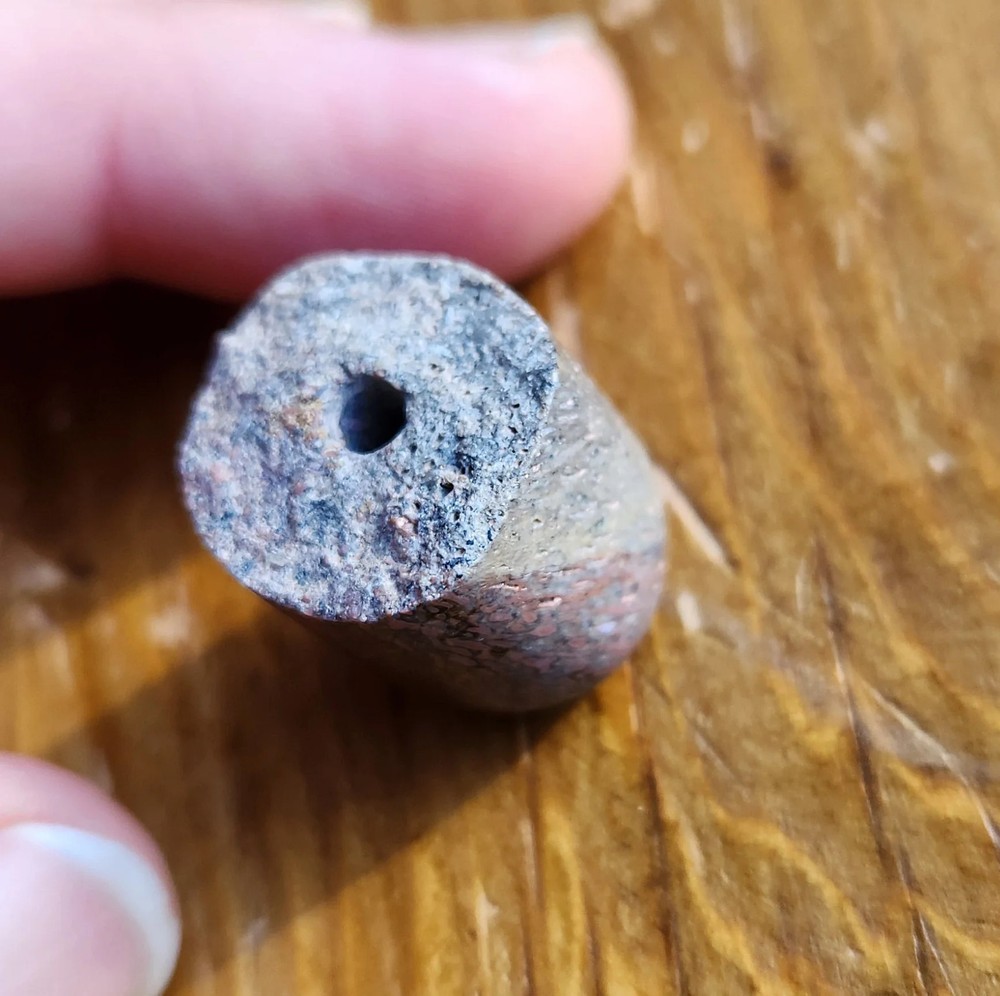 Large live edge dinobone gembone bead