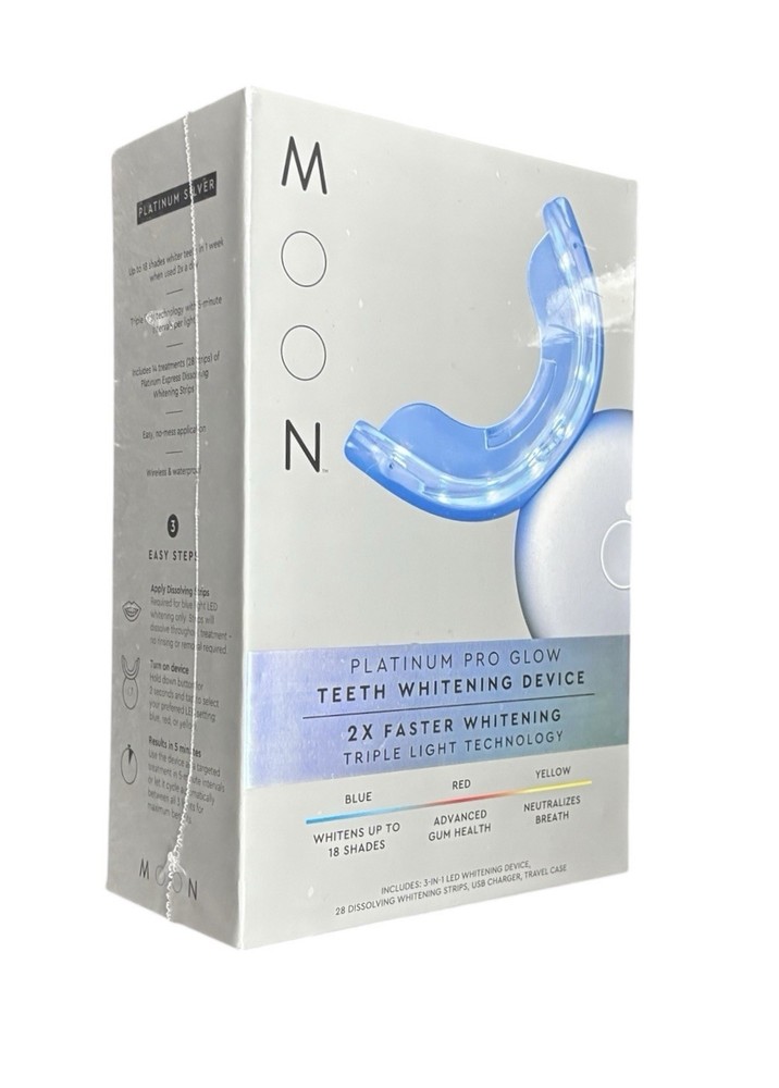 MOON Teeth Whitening Kit, Platinum Teeth Whitener LED Device