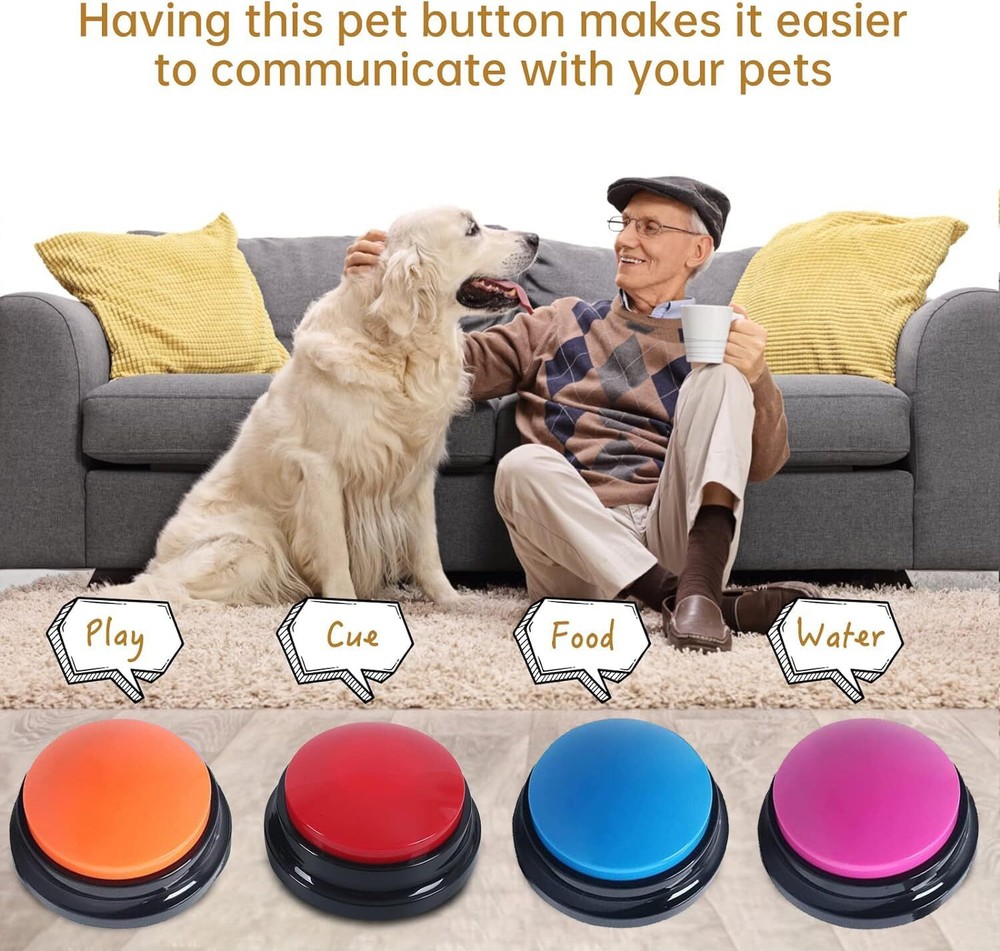 Voice Recording Button, Dog Buttons for Communication Pet Training Buzzer, 30...
