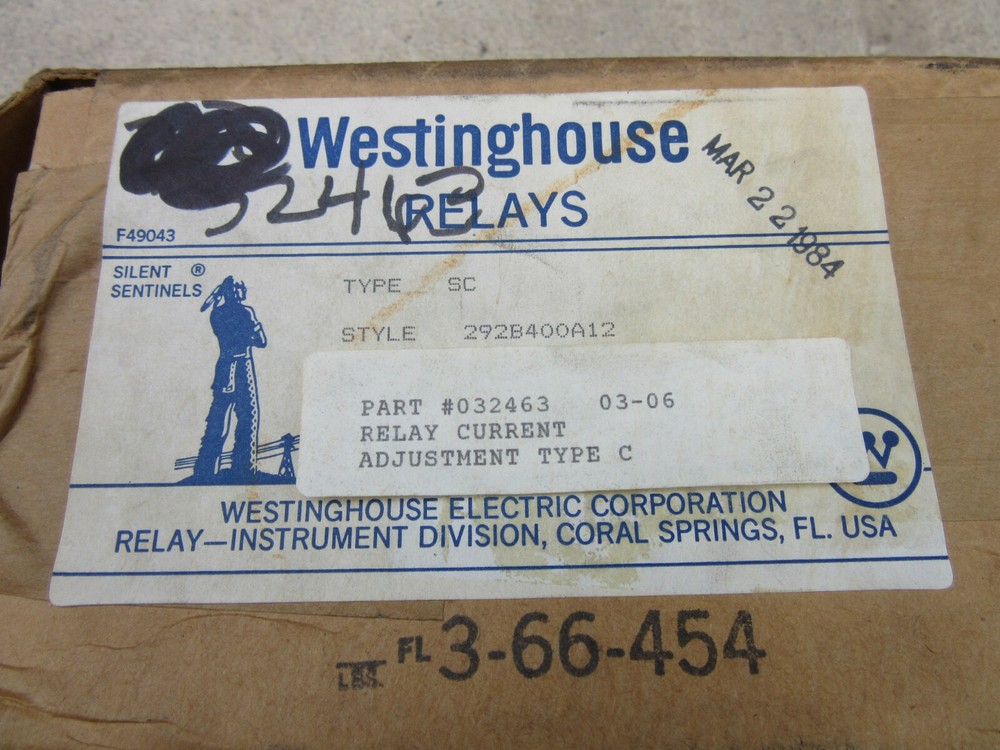 Westinghouse Type SC Current Relay 292B400A12 032463 New in Box
