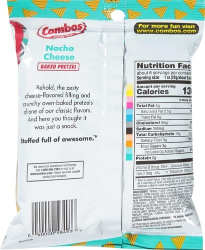 COMBOS NACHO CHEESE PEG PACK 6.3 OUNCES