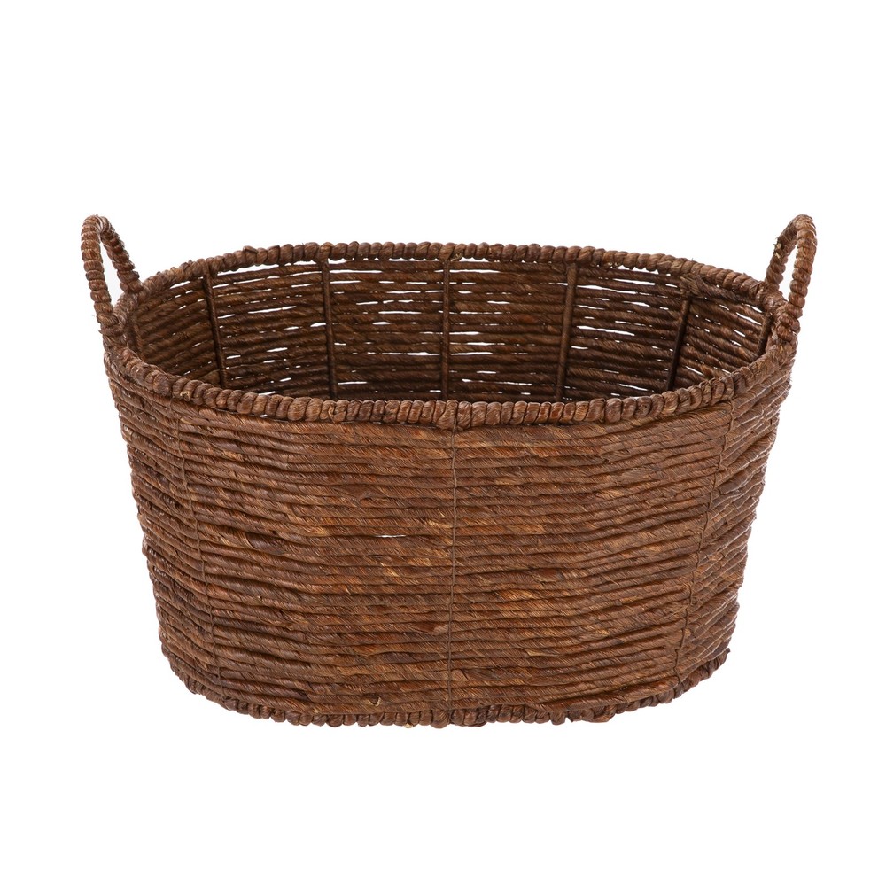 Brown Handwoven Maize Basket Oval