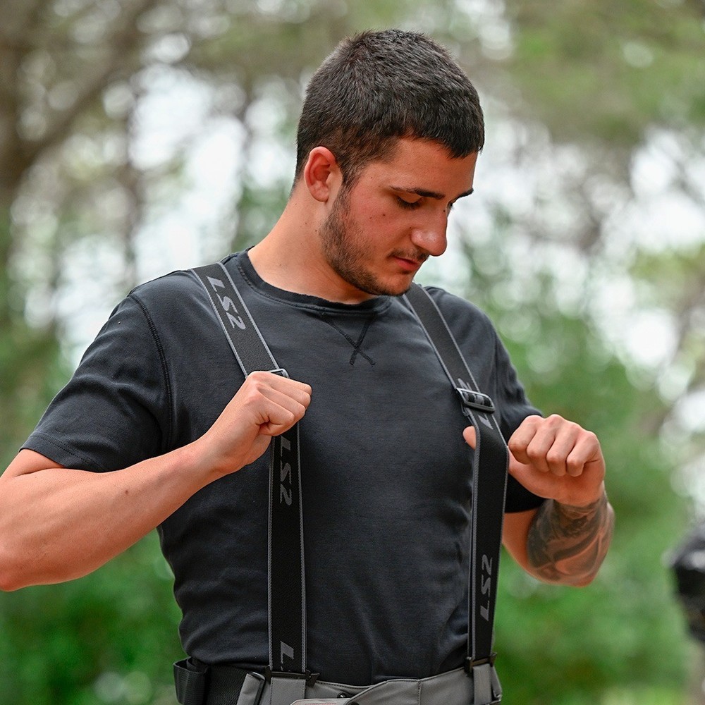 LS2 Elasticated Heavy Duty Clip Motorcycle Adjustable Braces black