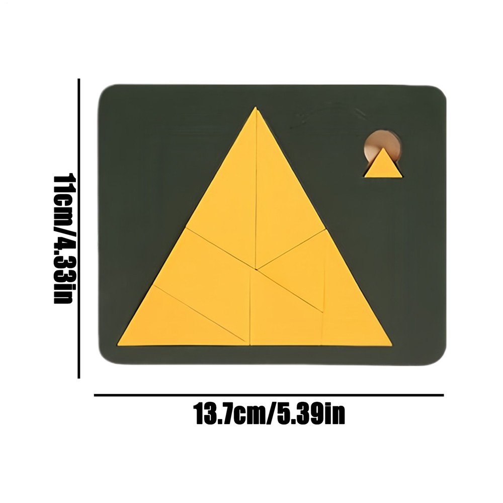 5 Pack/Set Handmade Wooden Impossible Triangle Puzzle Brain Teaser Tangram