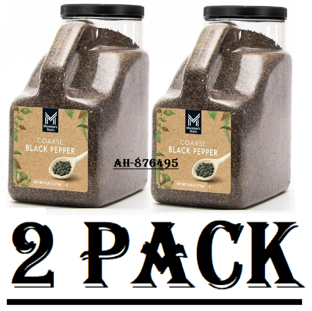 2 Pack Member's Mark Coarse Black Pepper, 5 Pounds