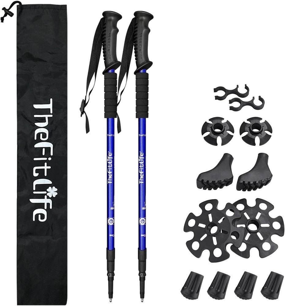 Durable 51.2" Collapsible Trekking Poles with Quick Lock & Anti-Shock System