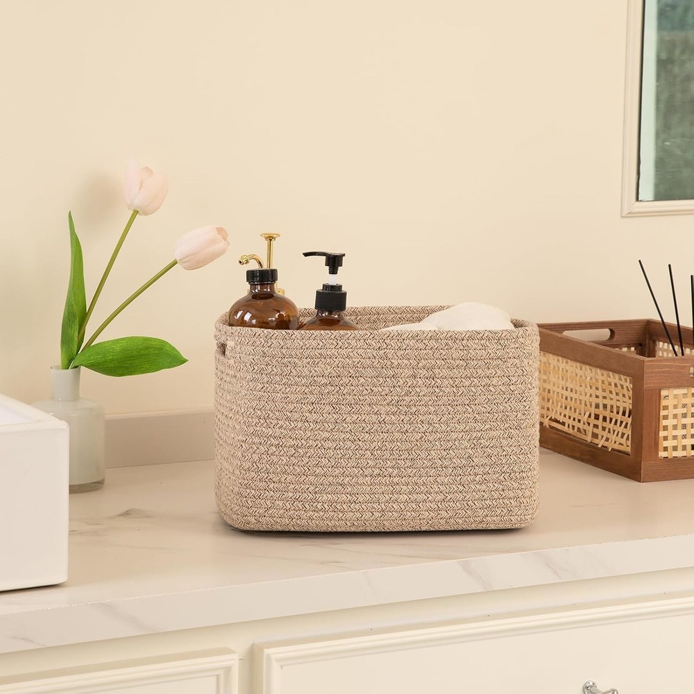 4 Pack Storage Baskets Organizing Cube Storage Bins Shelves Rectangle Storage