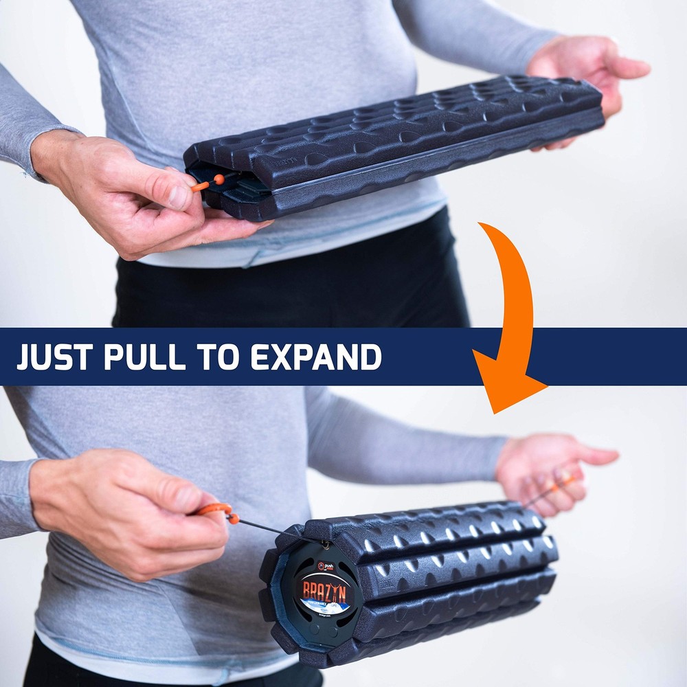 Brazyn Morph Foam Roller Bravo-Orange Collapsible Travel Foam Roller for Back
