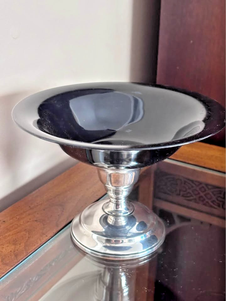 Vintage Watrous Sterling Silver Dessert Cups w Removable Plastic Inserts Pair