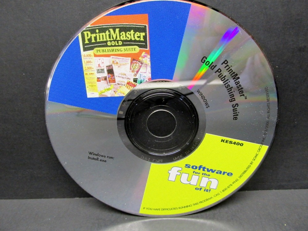 Printmaster Gold Publishing Suite, CD, Windows, Mindscape, 2000, No Box